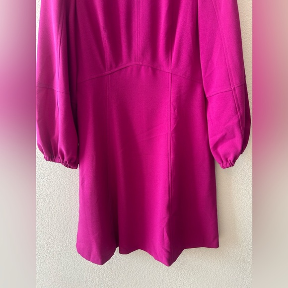 Eliza J Long Sleeve Fit & Flare Magenta Dress With Pockets Size 8 - Picture 4 of 7